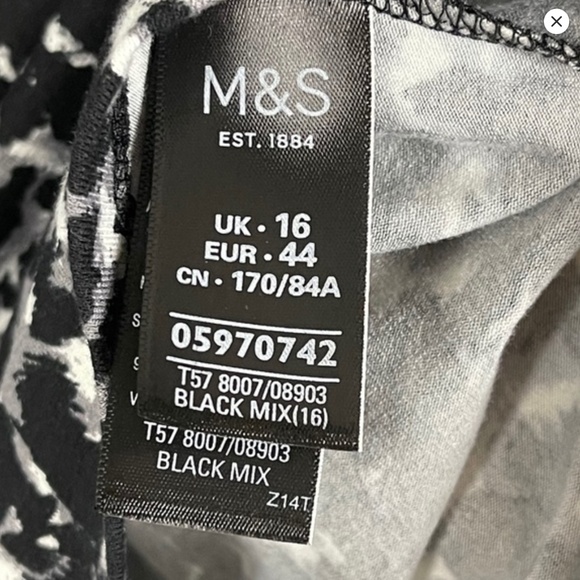 Marks & Spencer Black Mix Midi Skirt - Picture 7 of 7